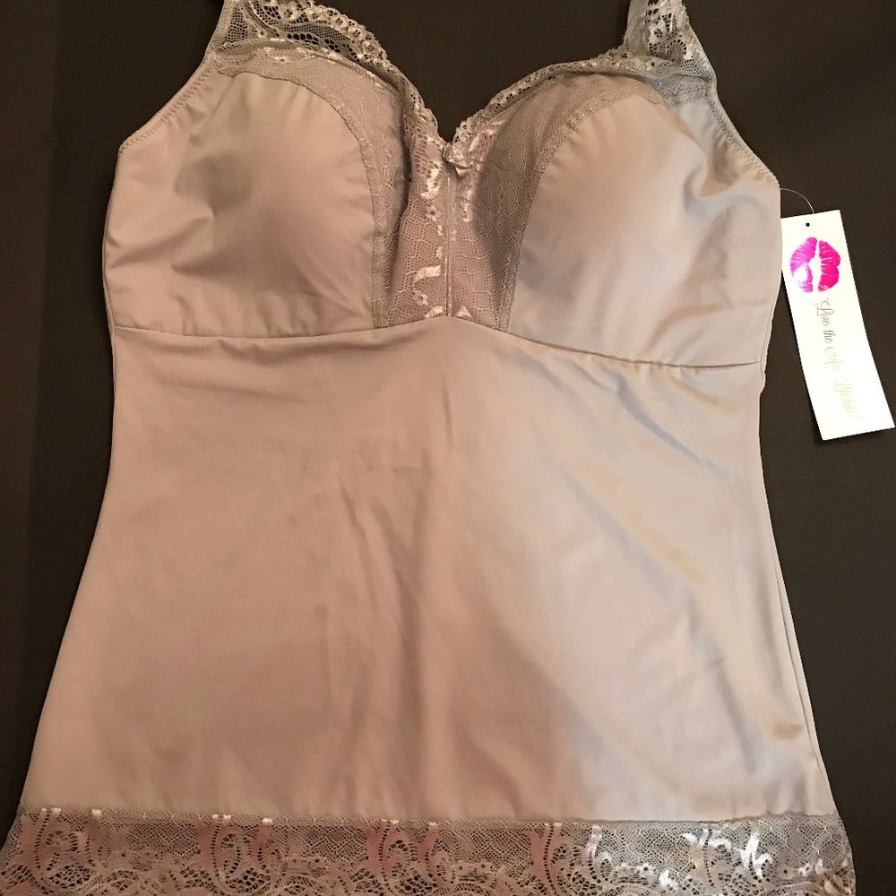 RHONDA SHEER PIN UP CAMI 2X LAVENDAR
